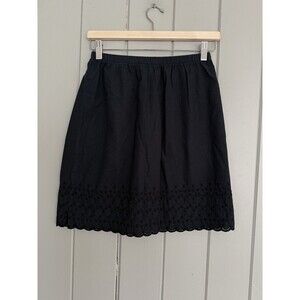 Fresh Produce USA Black Mini Skirt S Small Woven Embroidered A-Line
